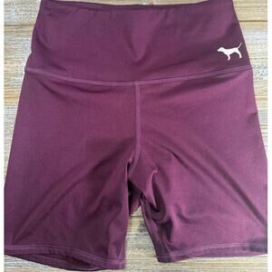 Victoria's Secret PINK Ultimate Bike Shorts Small Burgundy High Waist Athleisure